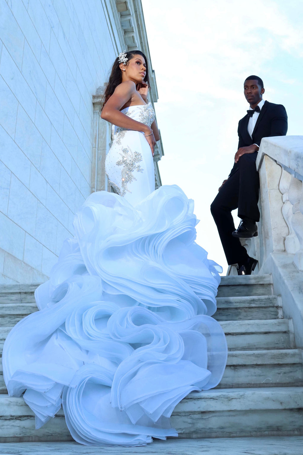 Cascading Ruffle Gown